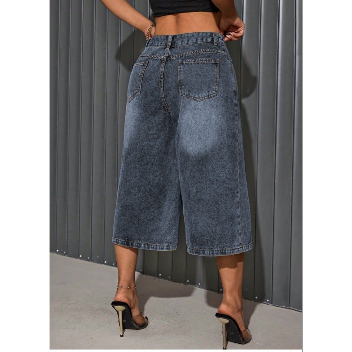 Women's Casual Loose Fit Cropped Jeans