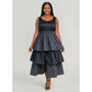 Black Pleated African Queen Maxi Dress