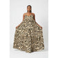 Plus Size Leopard Print Spaghetti Strap Maxi Dress
