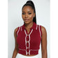 Knitted Short Sleeve Collar Crop Top