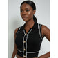 Knitted Short Sleeve Collar Crop Top
