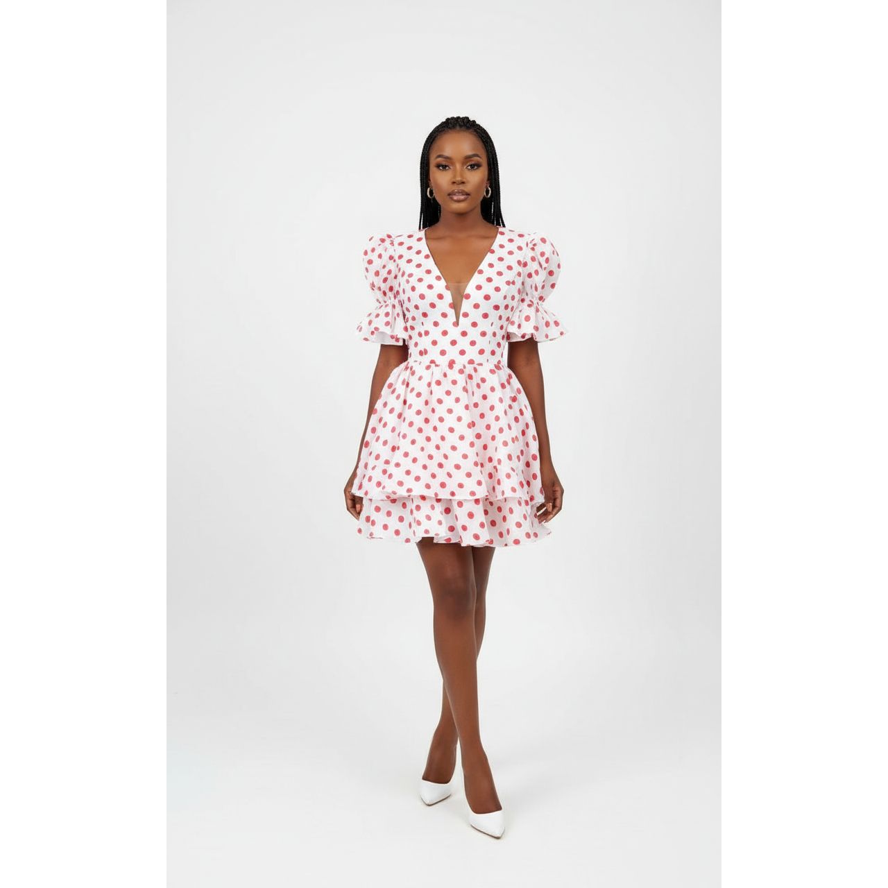 Polka Dot Bubble Mini Dress