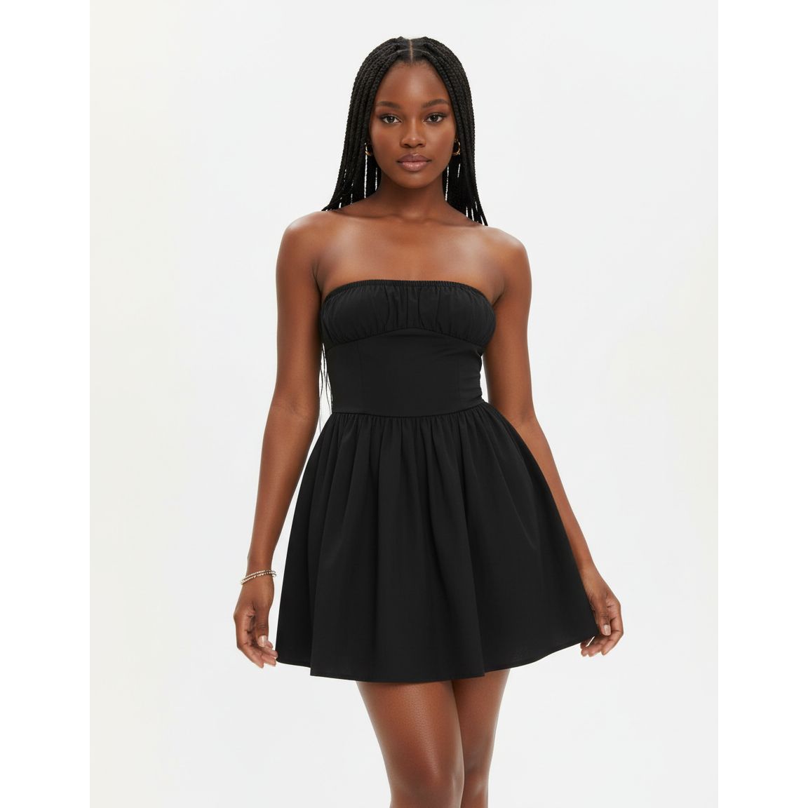 Strapless Sweetheart Neck Fit And Flare Mini Dress