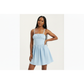 Strapless Sweetheart Neck Flare Mini Dress