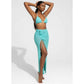 High Slit Crochet Three Piece Bikini Set
