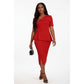 Women's Peplum Bodycon Slit Dress