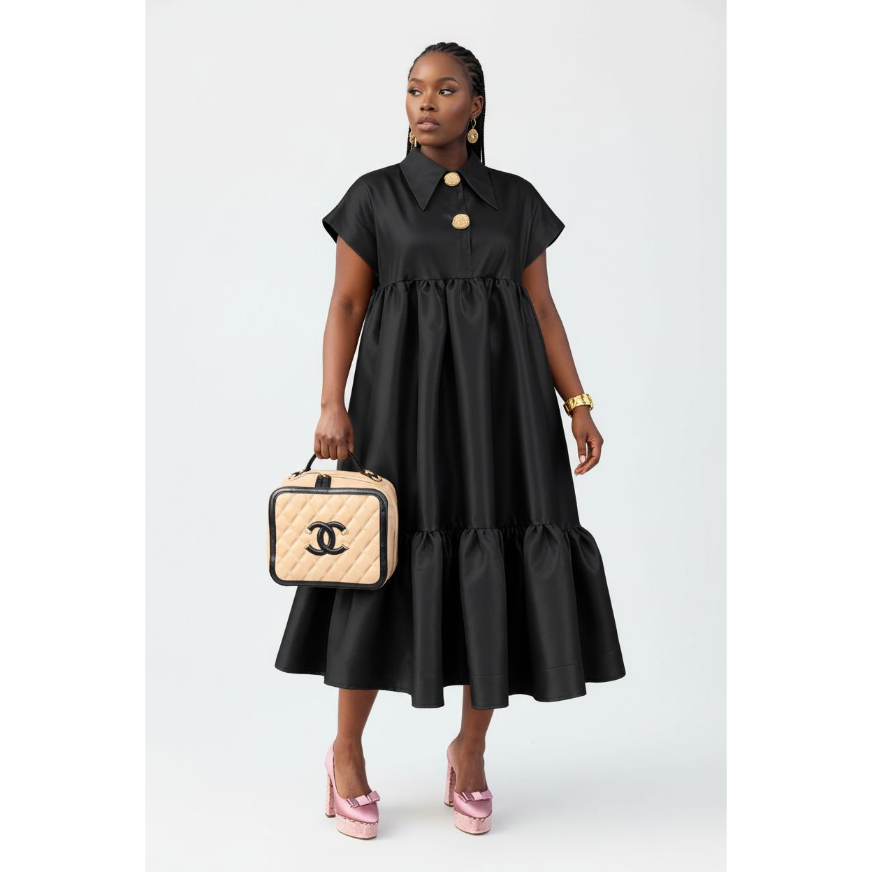 Womens Bubble Loose Fit Maxi Dress