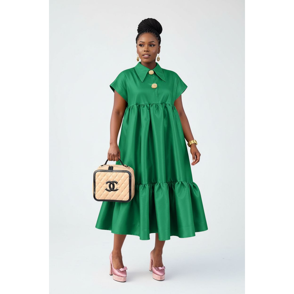 Womens Bubble Loose Fit Maxi Dress