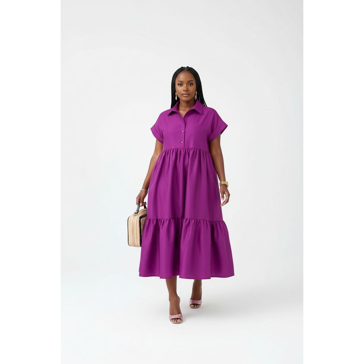 Womens Bubble Loose Fit Maxi Dress