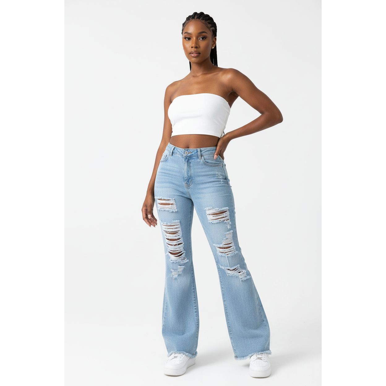 High Rise Flare Bell Bottom Denim