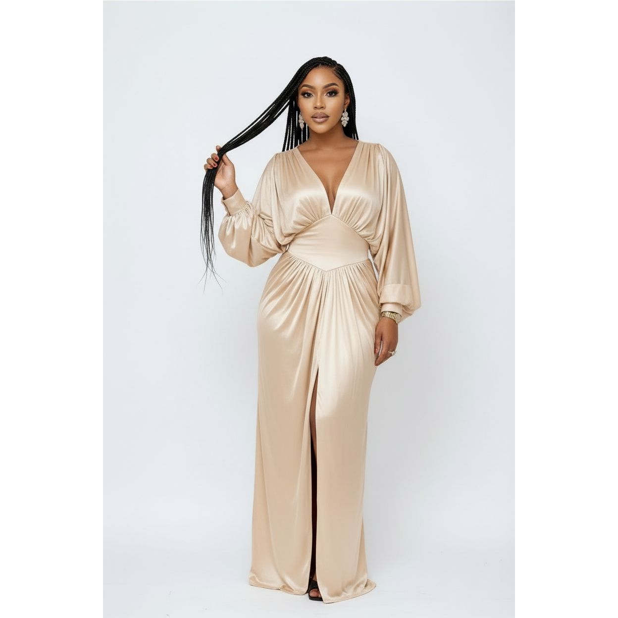 Split Thigh Sequin Formal Dress