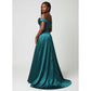Satin Bridesmaid Long Off The Shoulder Formal Party Gown Prom Dress