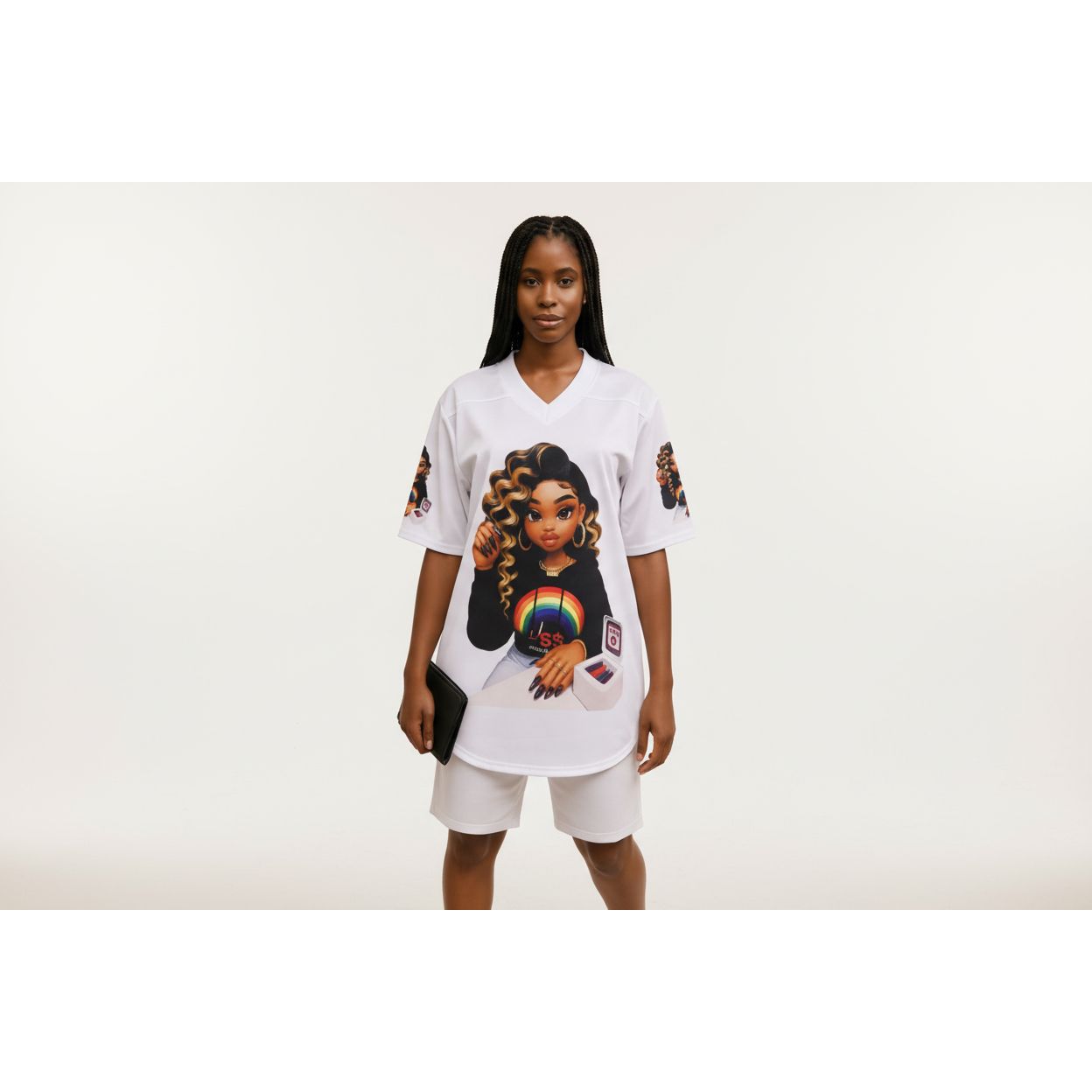 Embossed Cartoon Charactor Short Sleeve T-Shirt