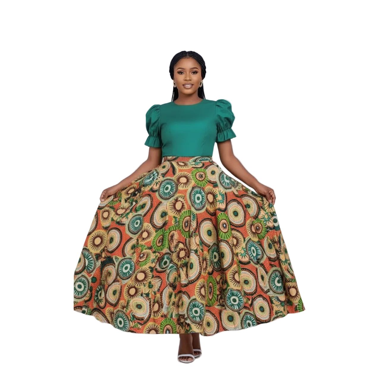 African Print Ankara Pleated Skirt And Top Set