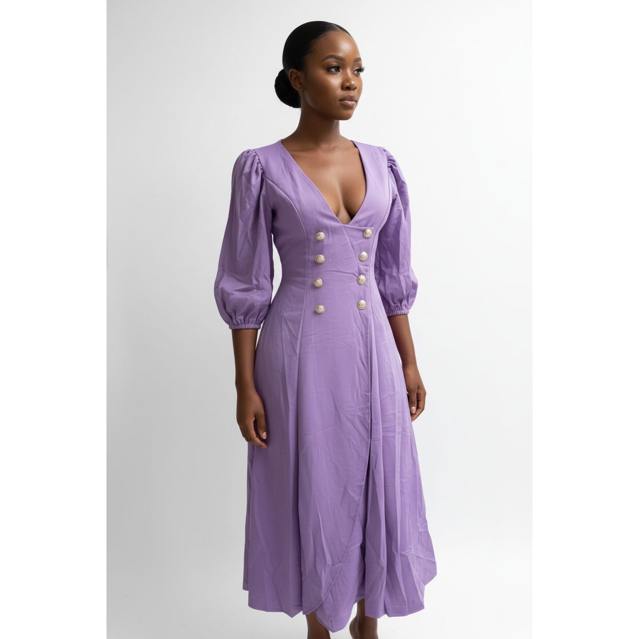 Plus Size Classy Deep V-Neck Bodycon Dress