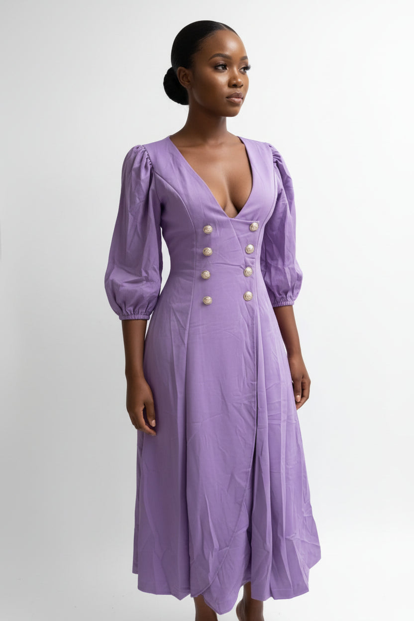 Plus Size Classy Deep V-Neck Long Sleeve Bodycon Dress