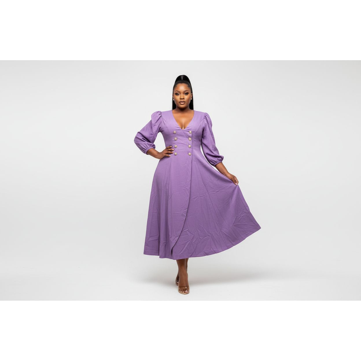 Plus Size Classy Deep V-Neck Bodycon Dress