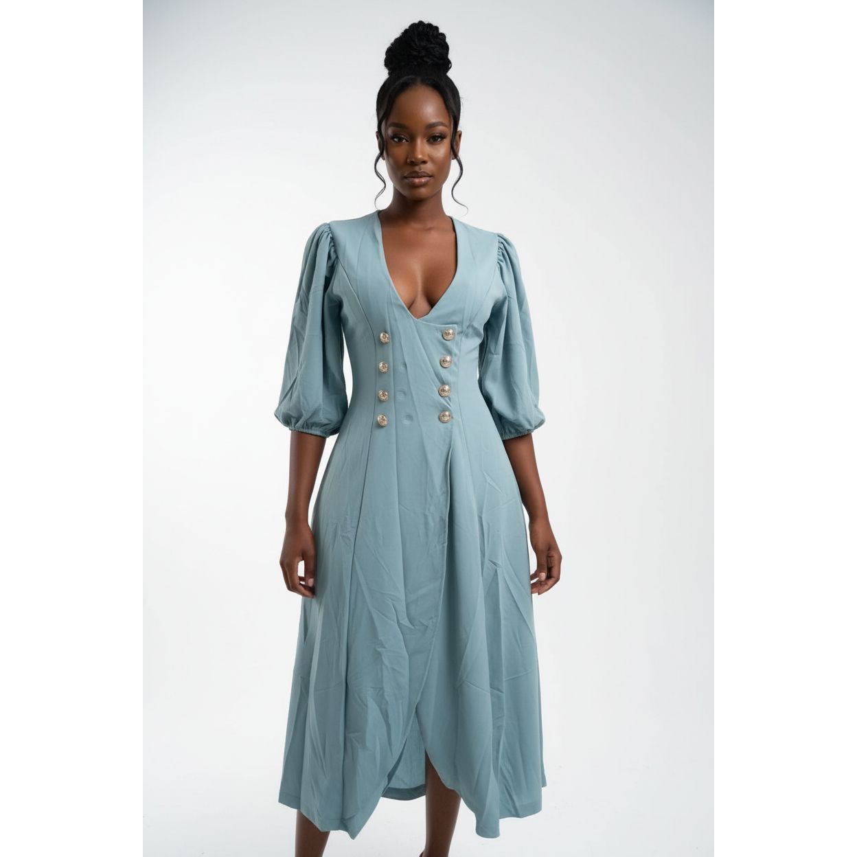 Plus Size Classy Deep V-Neck Bodycon Dress