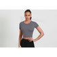 Women's Seamless Knitted Solid Colour Gym Top