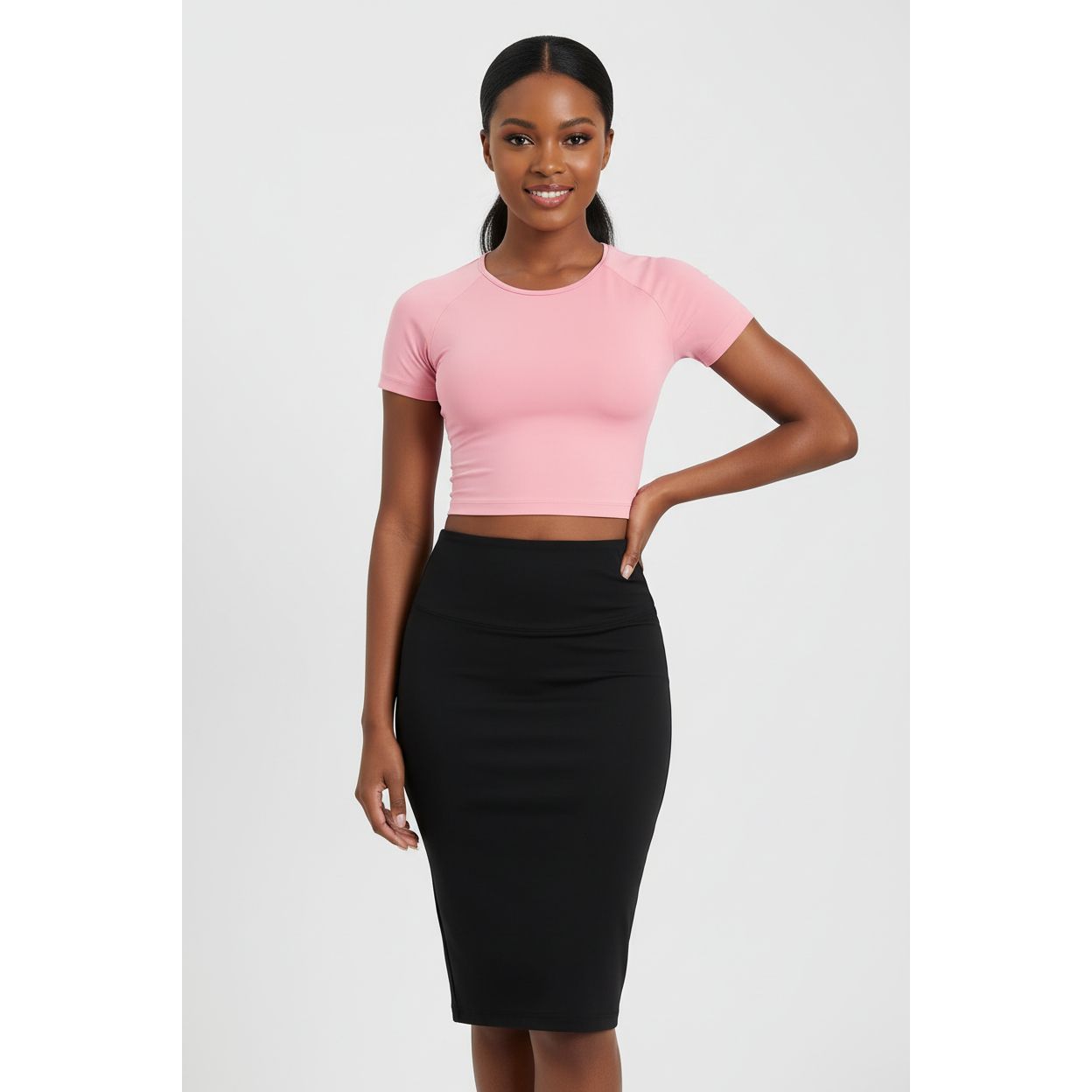 Women's Seamless Knitted Solid Colour Gym Top