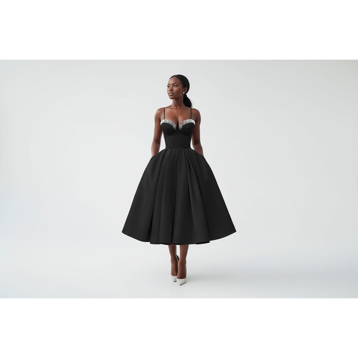 Sweetheart Cocktail Satin Spaghetti Straps Dress