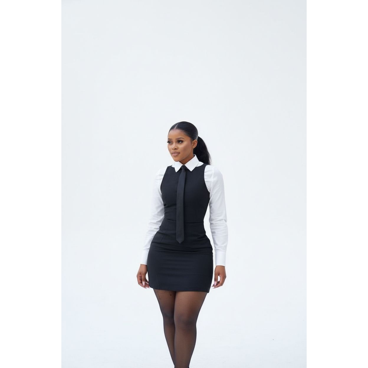 Women's Formal Black and White 2 Piece Set