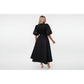 Collar Puff Sleeve Rhinestone Detail Dress