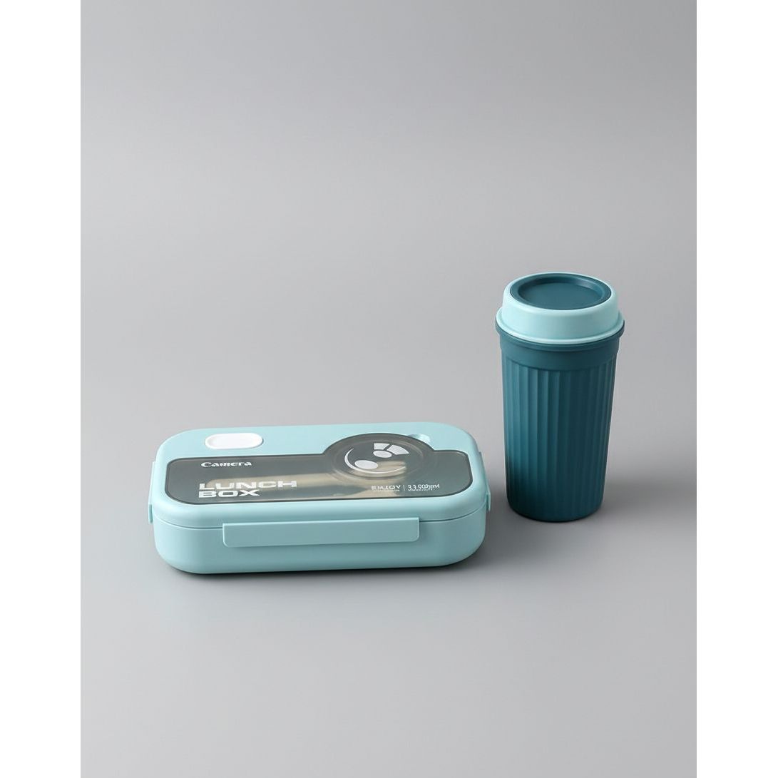 Multi-Compartment Bento Lunch Box Large Capacity with Juice Bottle