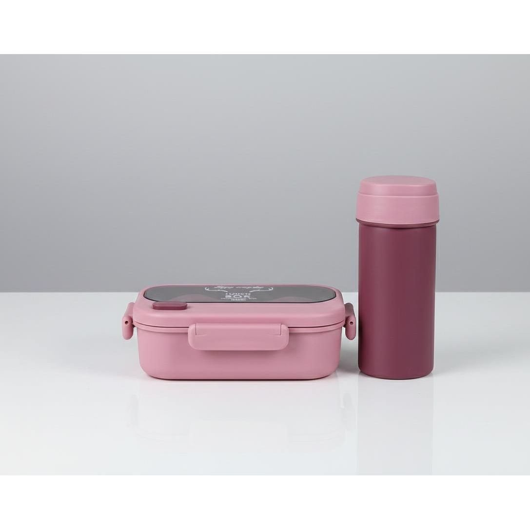 Multi-Compartment School Lunch Box Large Capacity with Juice Bottle