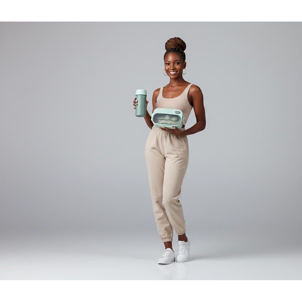 Multi-Compartment School Lunch Box Large Capacity with Juice Bottle