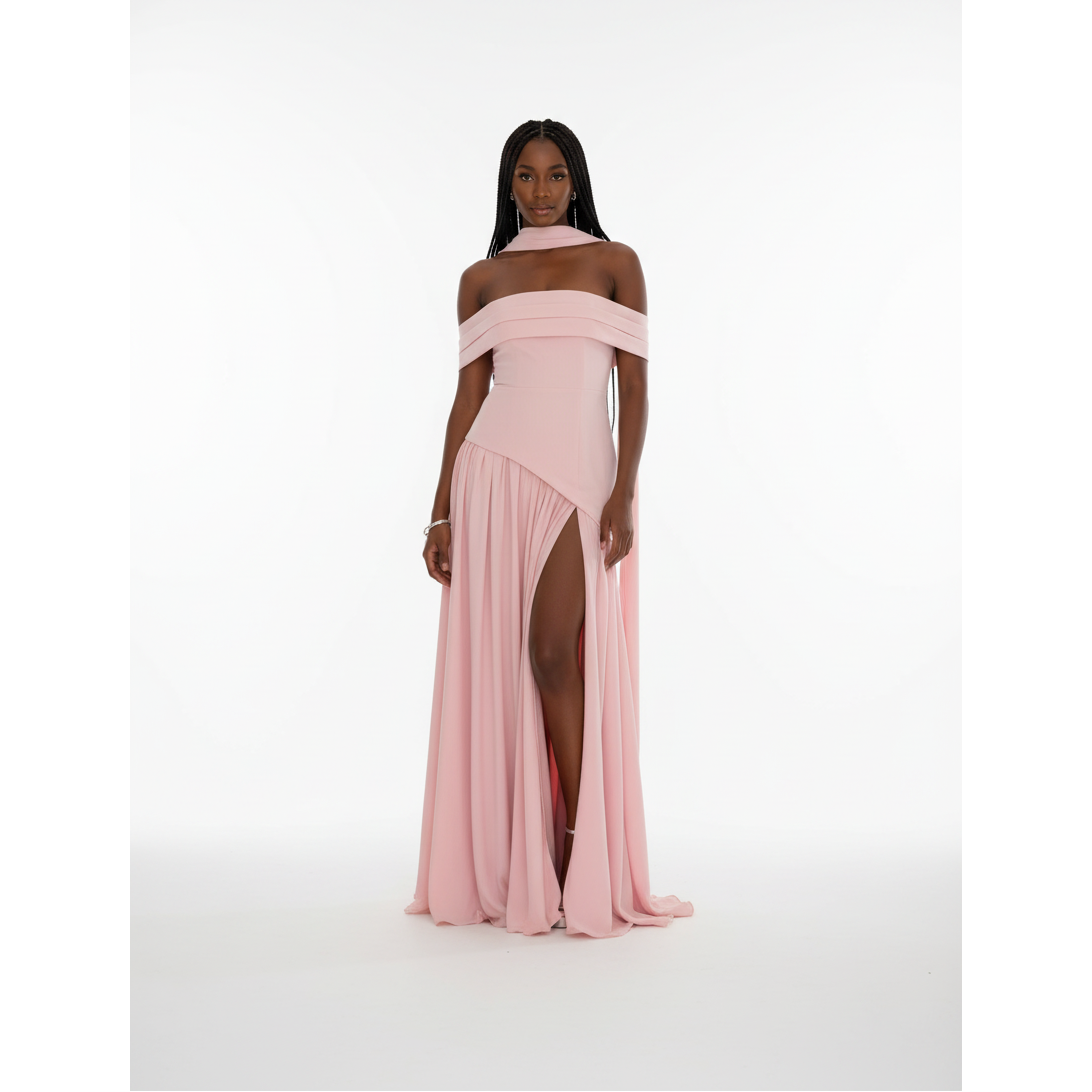 Asymmetrical Hem & Lace-Up High Split Dress