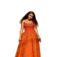 Sleeveless Pearl Decor Printed Maxi Dress