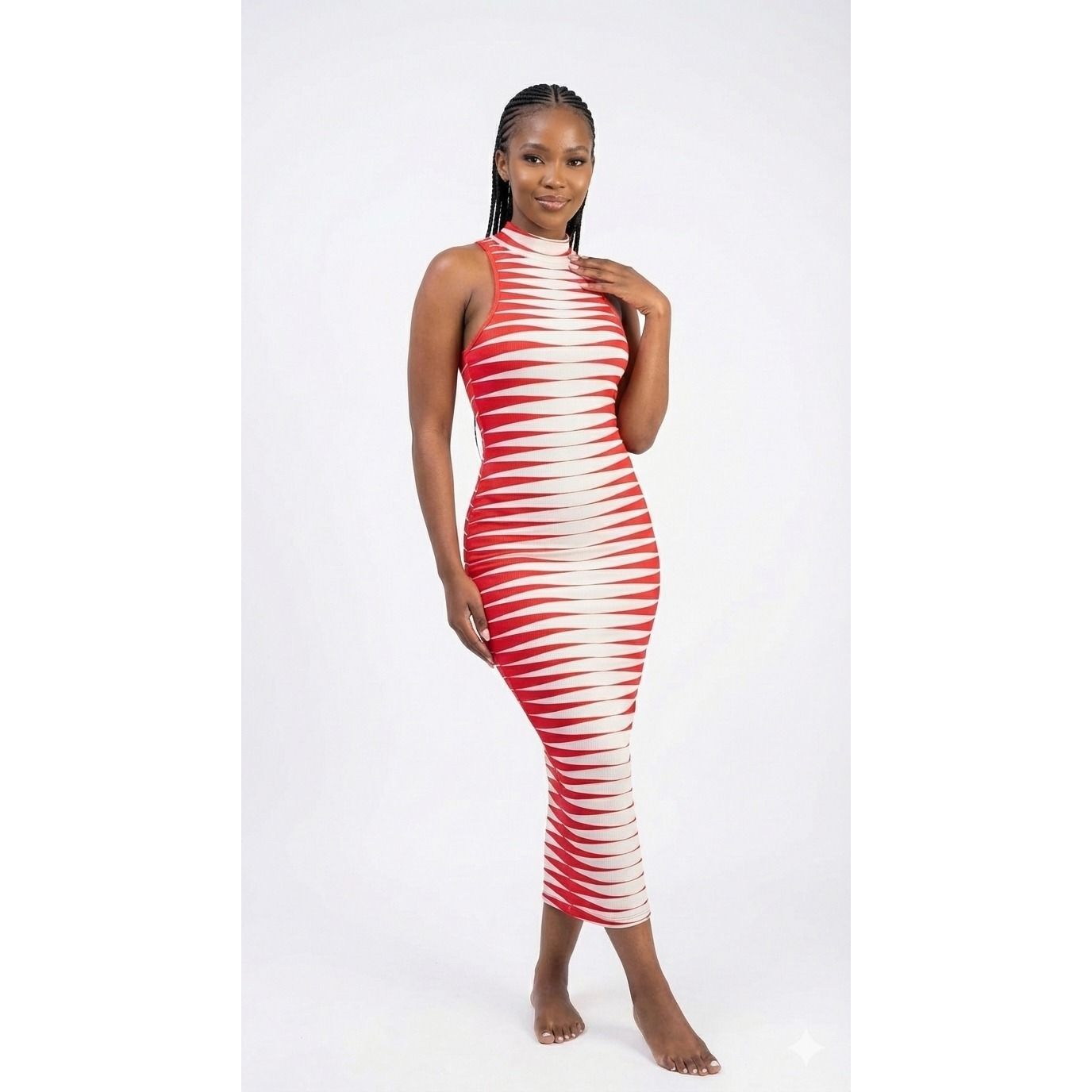 Long Sleeveless Turtleneck Dress