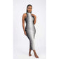 Long Sleeveless Turtleneck Dress