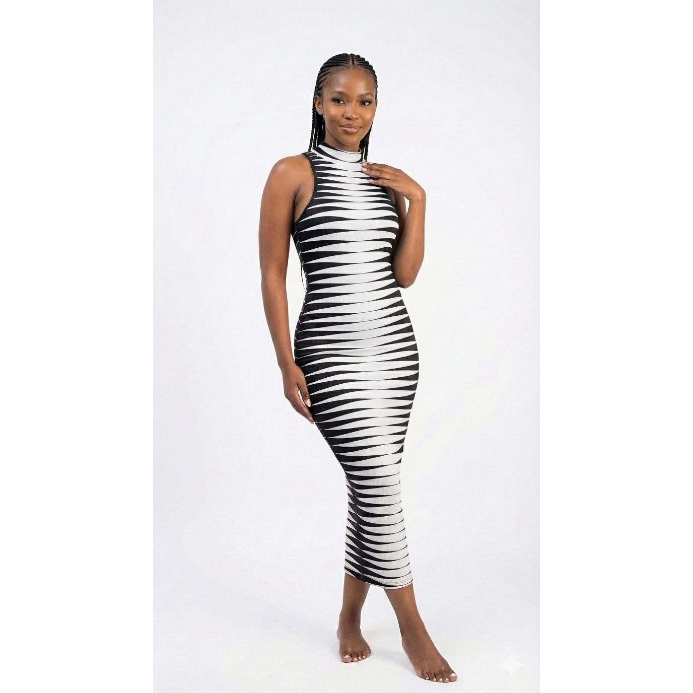 Long Sleeveless Turtleneck Dress