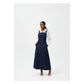 Denim Pinafore Flared Dress