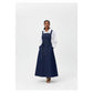 Denim Pinafore Flared Dress
