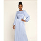Sleeve Black Abaya Kaftan Belted Cloak Dress