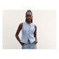 Casual Front Slit Slim Denim Tank Top