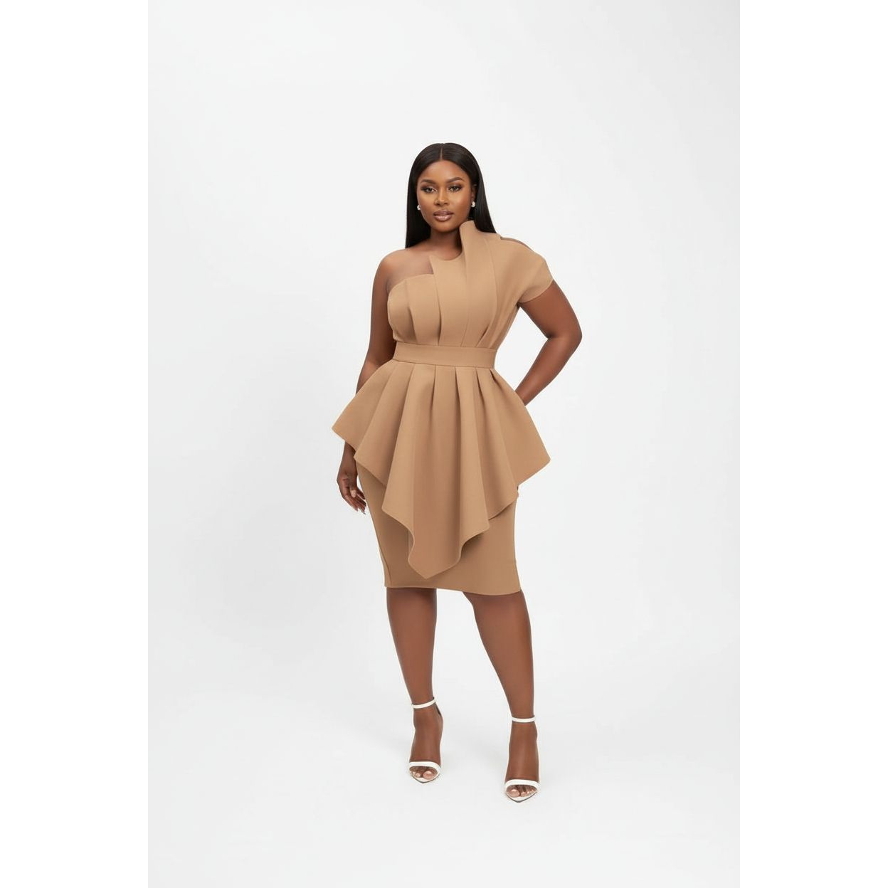 Peplum One Shoulder Bodycon Party Dress
