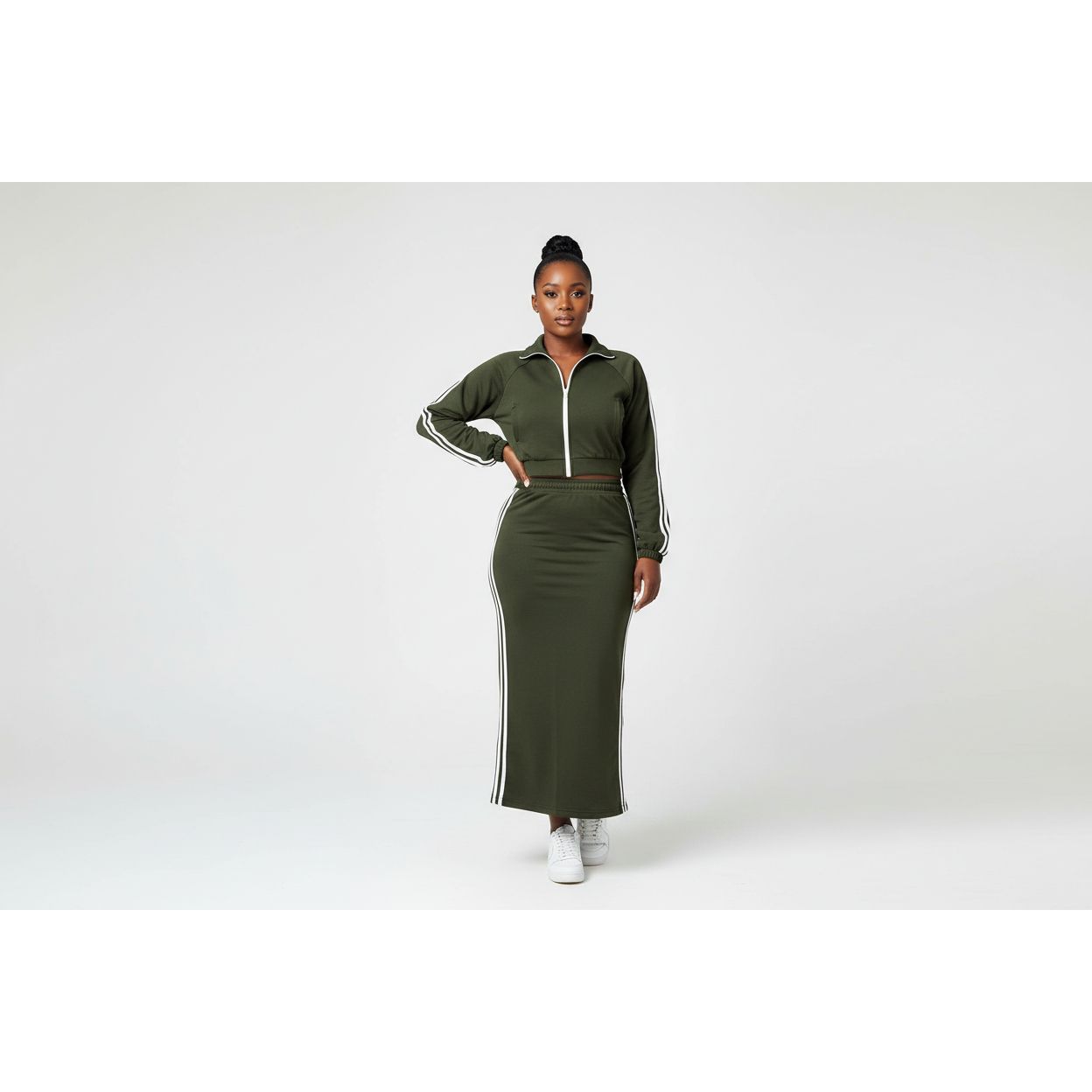 Women's Stylish Vertical Stripe Two-Piece Set