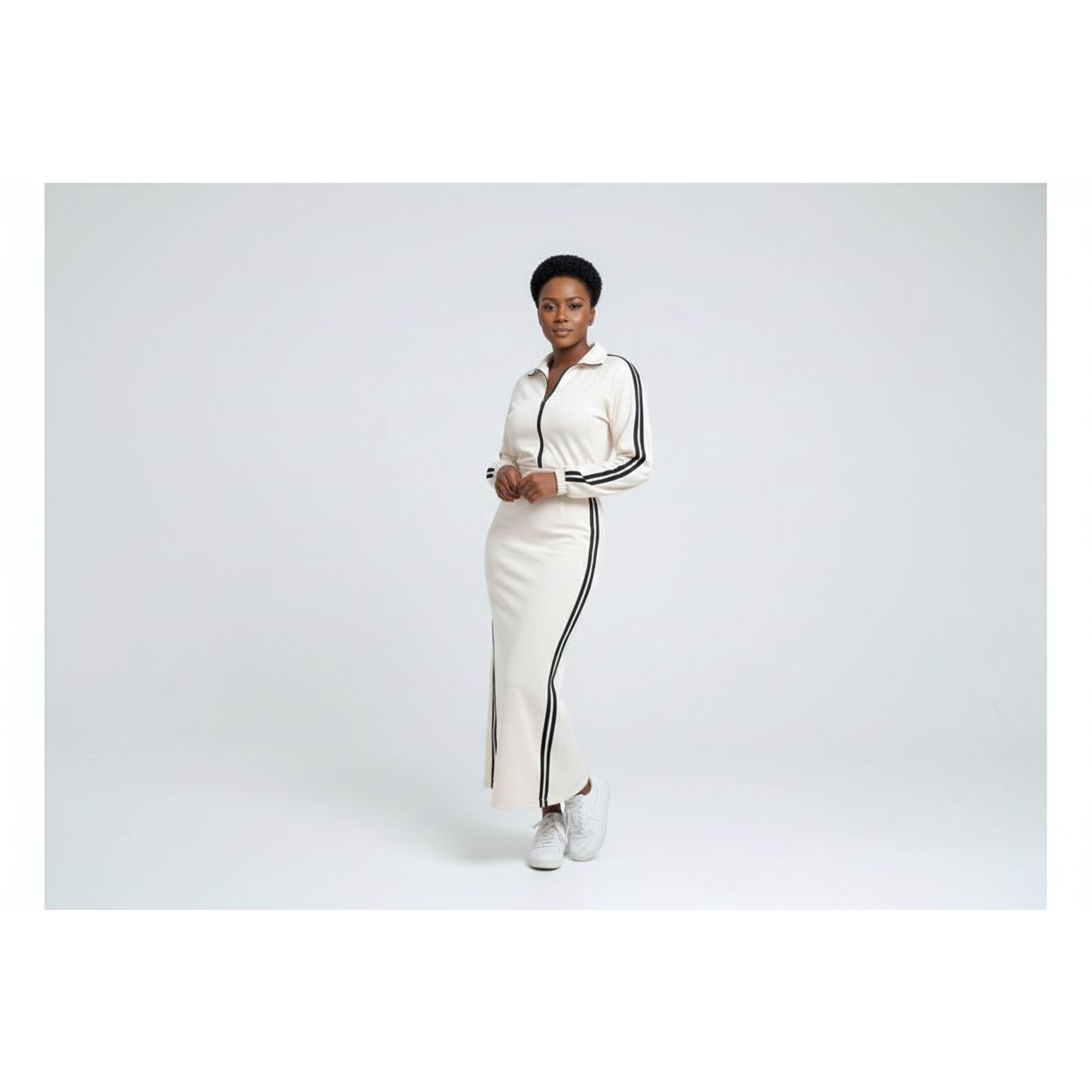 Women's Stylish Vertical Stripe Two-Piece Set