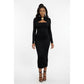 Ladies Mock Neck Bodycon Midi Dress