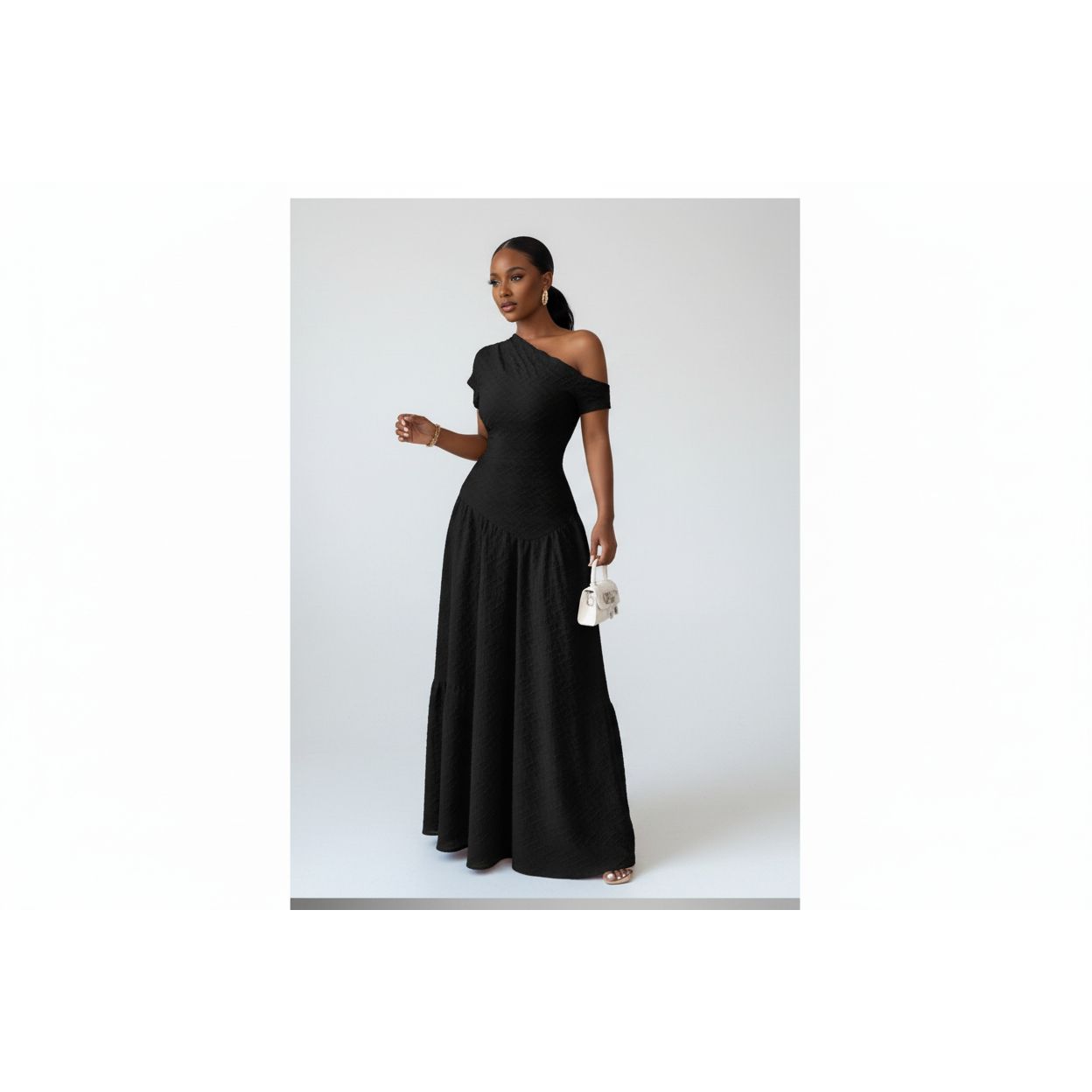 Sexy Off-Shoulder Asymmetrical Neckline Bodycon Dress