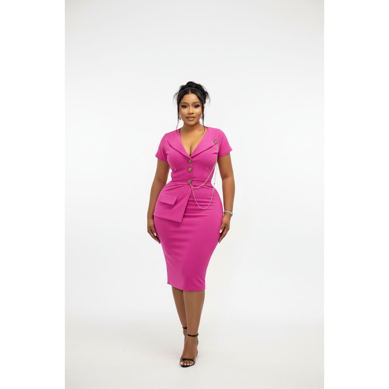 Plus Size Fitted High Tea Pencil Dress