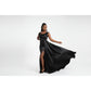 Satin Off Shoulder Bridesmaid Party Gown Dress