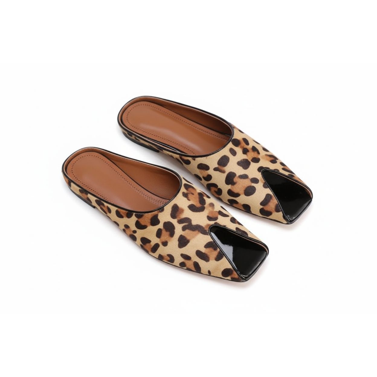 Leather A-cut Mule Shoes