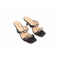 Gold Decor Square toe Slip-on Sandal