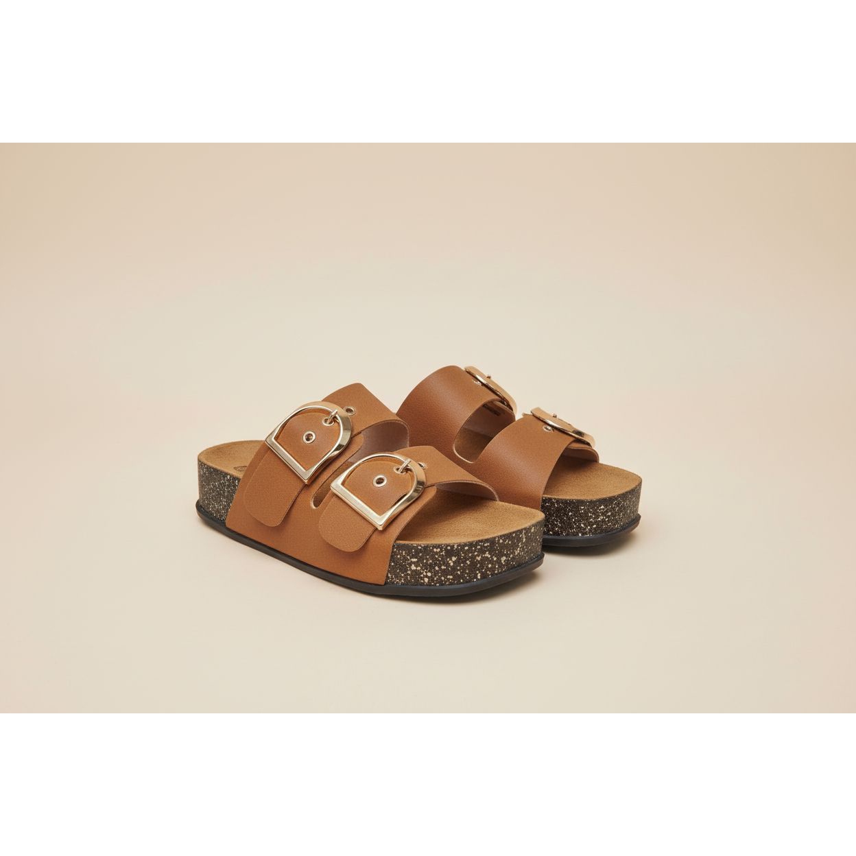 Double Buckle Strap Thick Sole Sandal