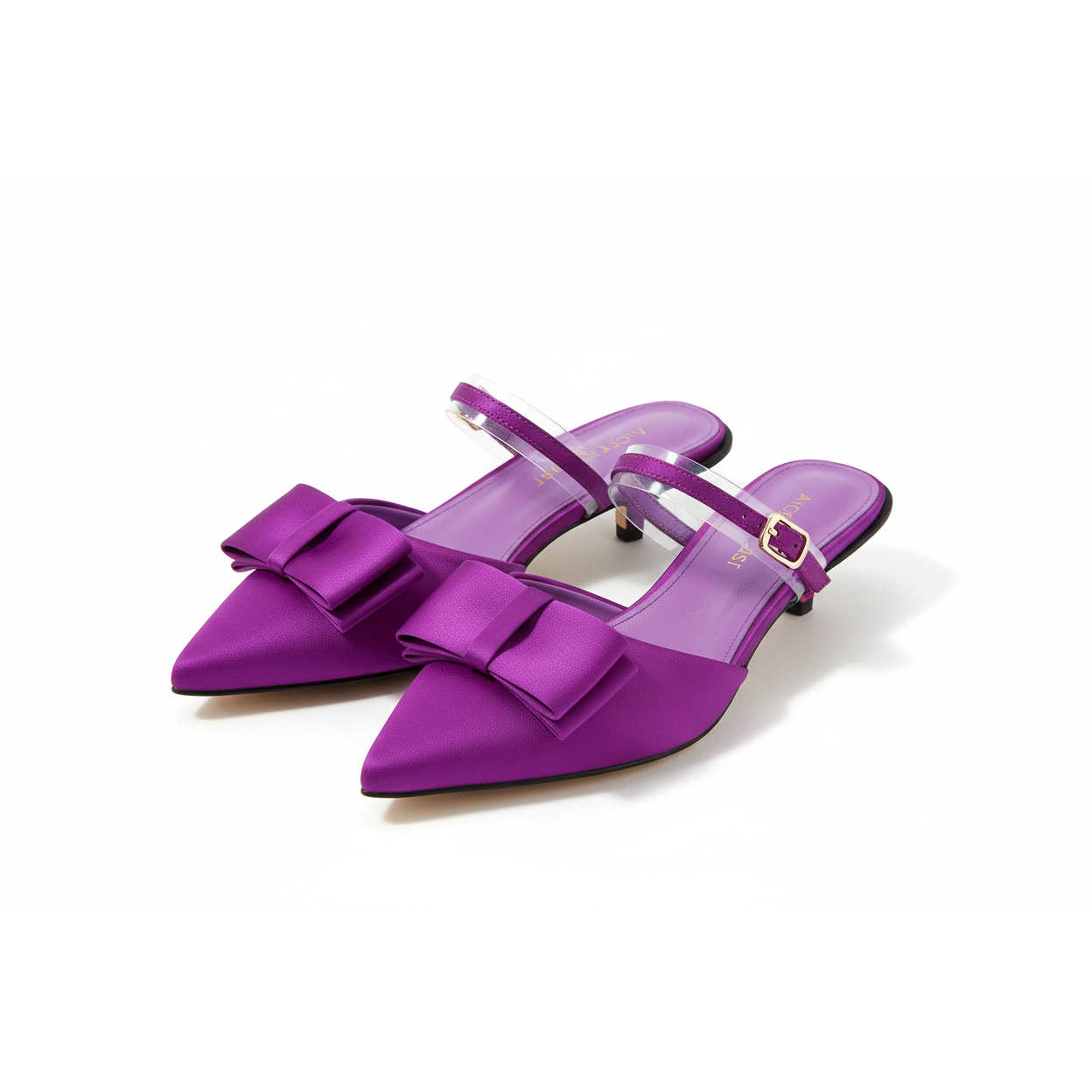 Stiletto Short Heel With Bow Poited Shoe